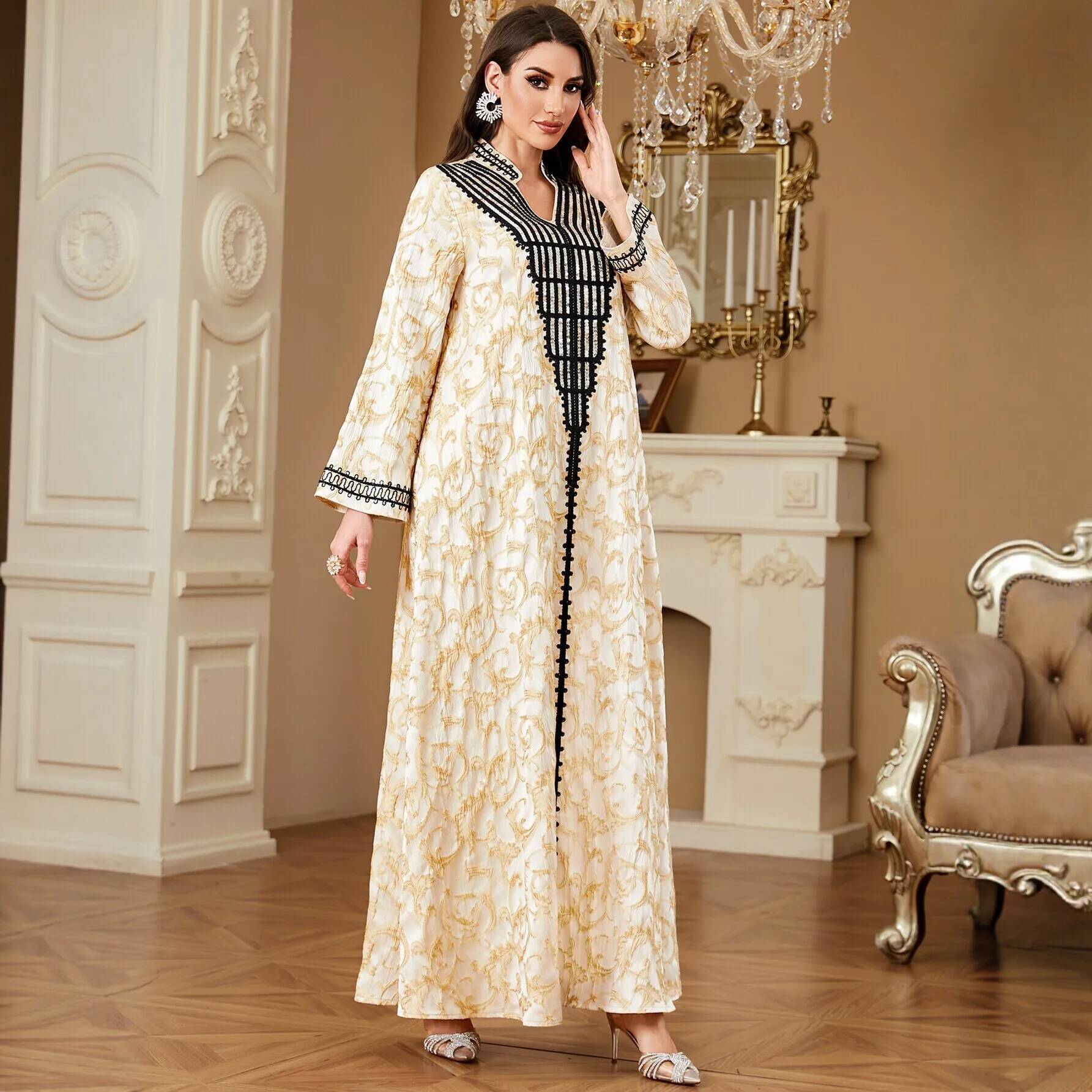 فستان أنيق بياقة على شكل V مطر - مراجعة Urban Ethnic Fashion وسعره