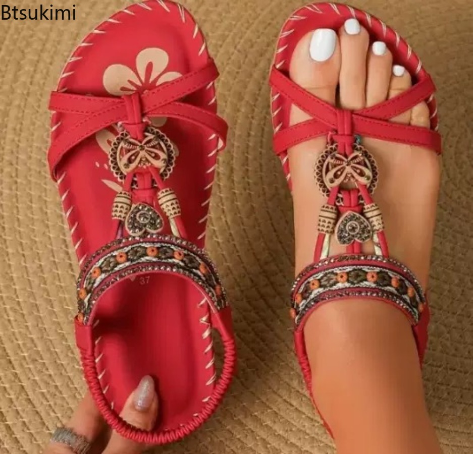 صنادل نسائية بوهيمية للشاطئ وا - مراجعة Ethnic Fashion Dress وسعره