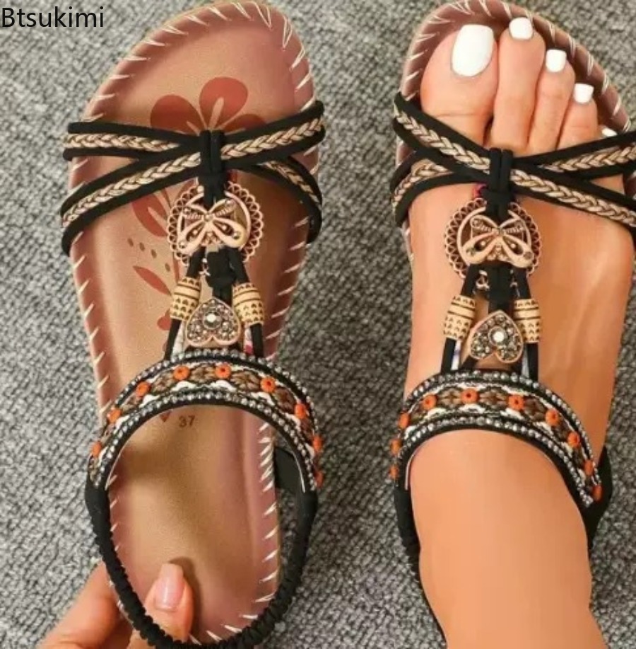 صنادل نسائية بوهيمية للشاطئ وا - مراجعة Ethnic Fashion Dress وسعره